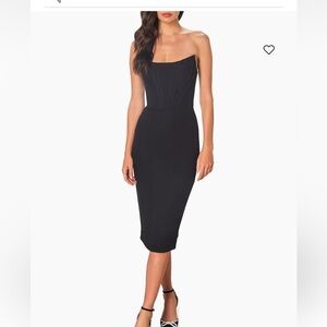 Dress the Population black strapless midi dress. Size XS (2)